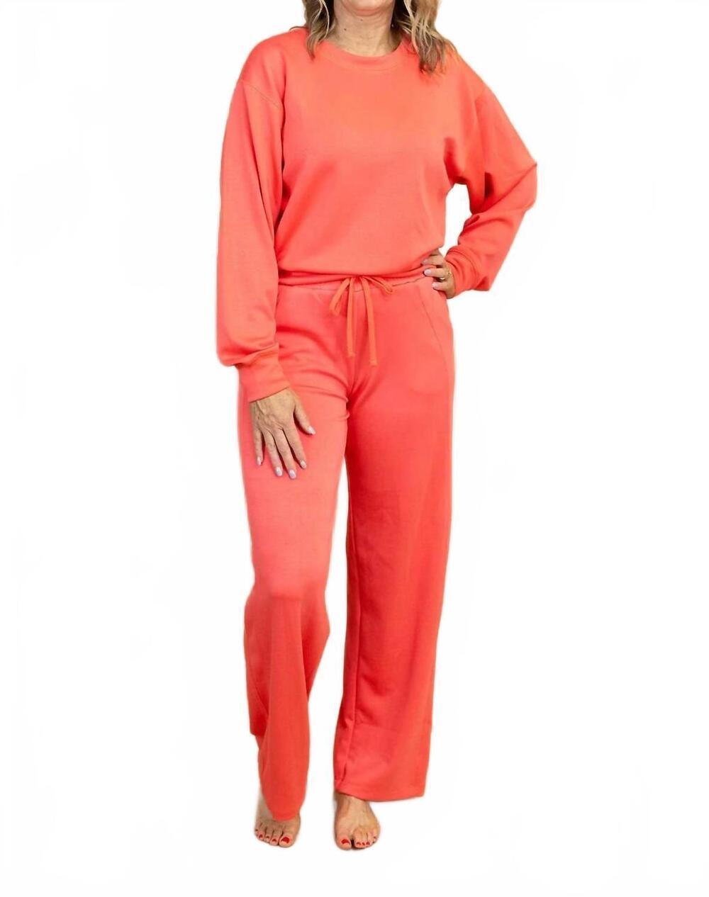 NEW HYFVE dora relaxed top and straight-leg pants set in coral